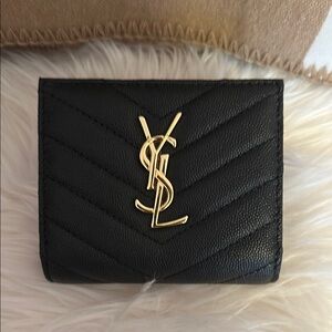 Yves Saint Laurent Black Leather Wallet